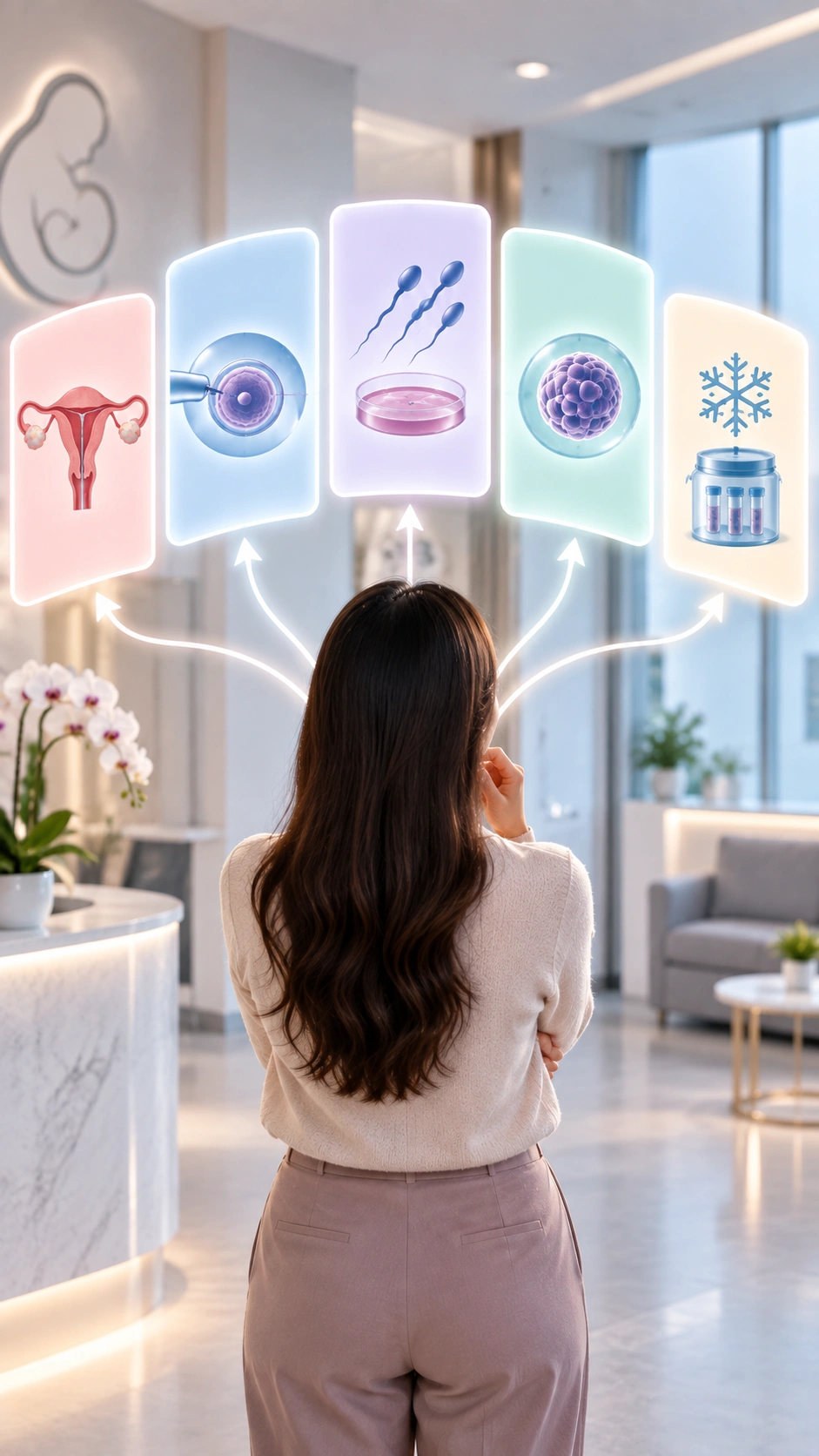 A woman considering fertility treatment options