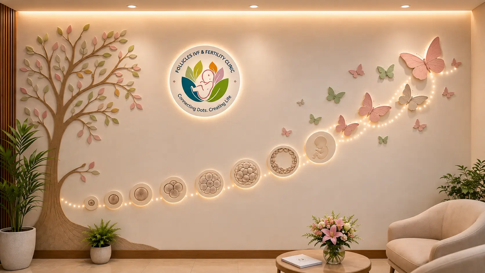 Interior wall at Follicles IVF & Fertility Clinic in Sector 10, Noida