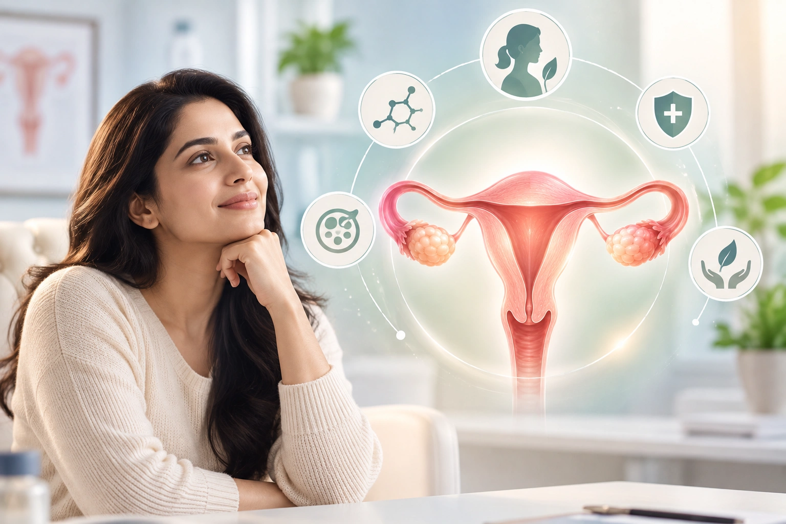 Illustration of female fertility evaluation