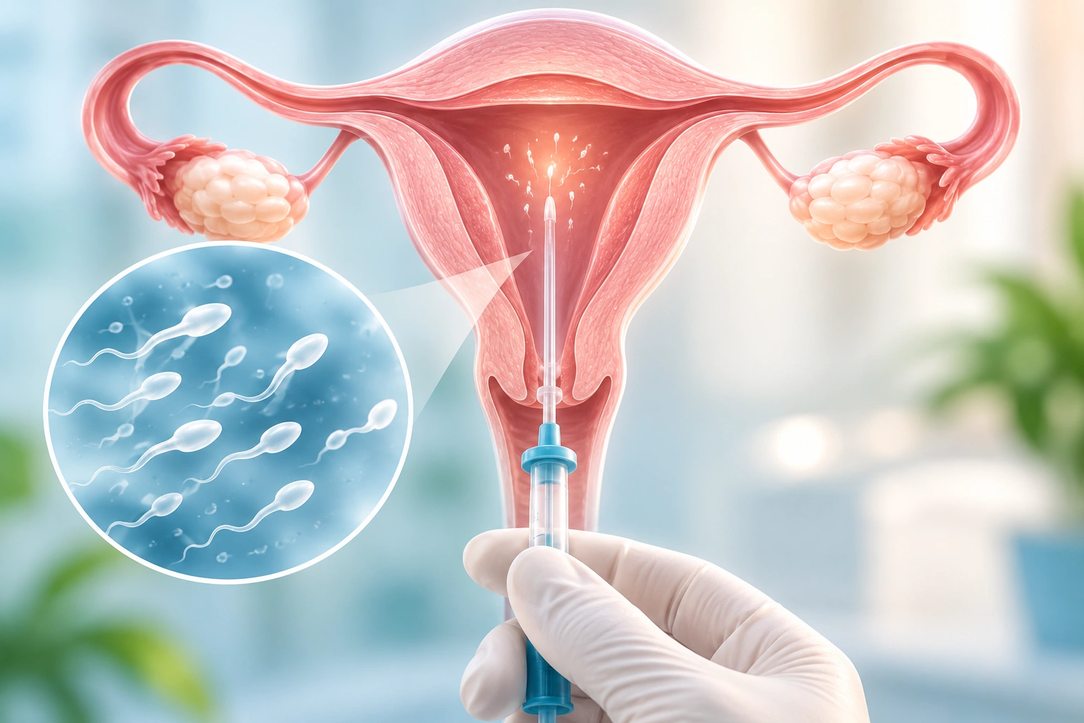 Illustration of intrauterine insemination