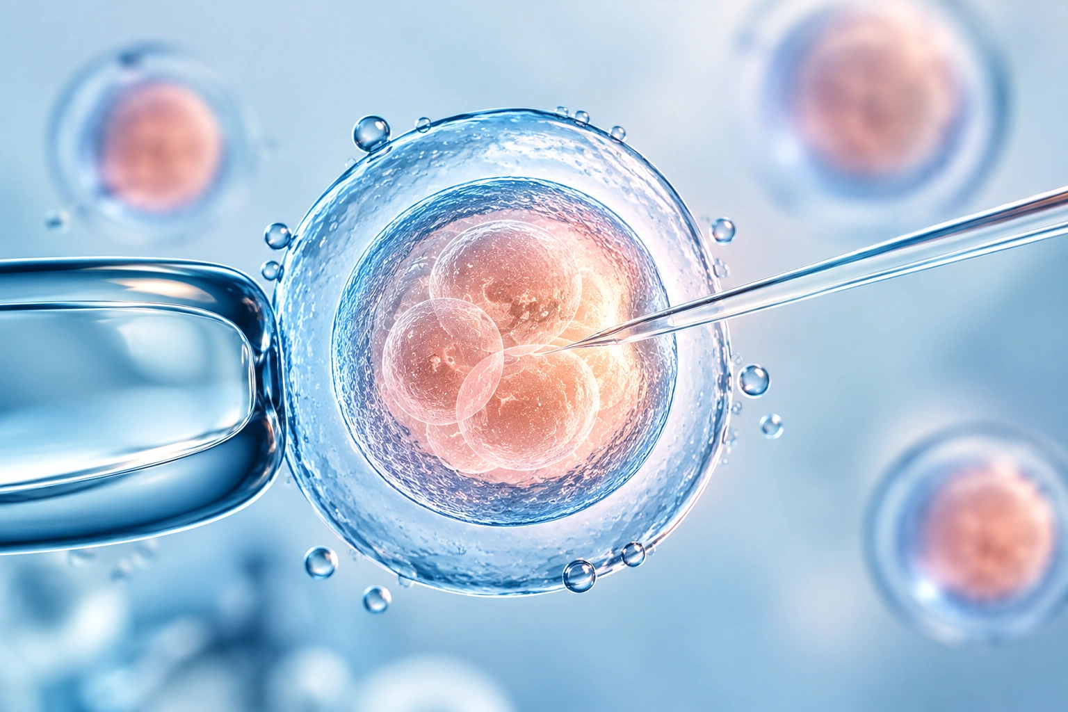 Illustration of IVF fertilisation in the laboratory