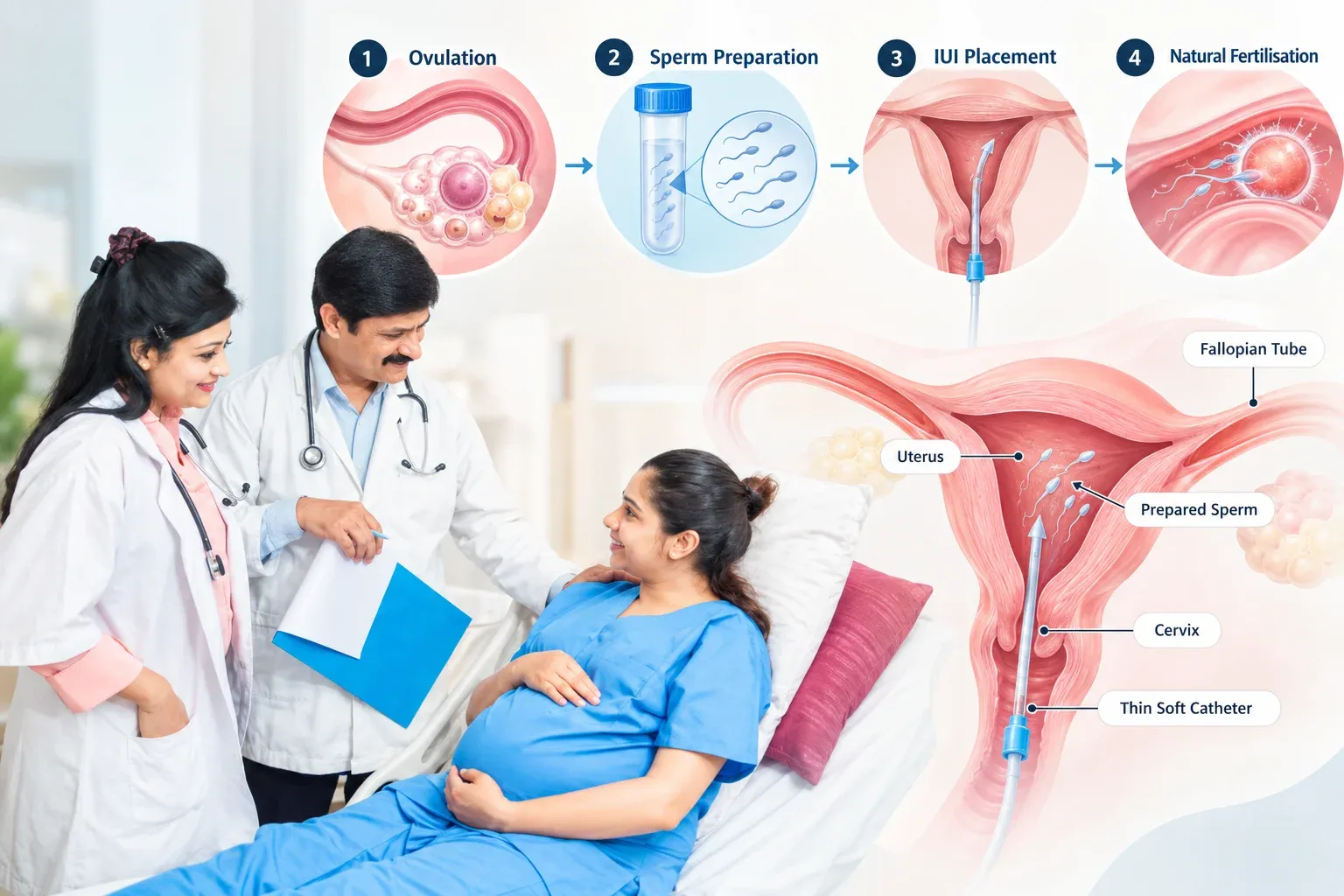 A fertility specialist explaining intrauterine insemination to a patient